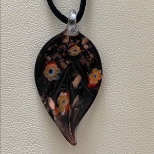 Black Floral Necklace